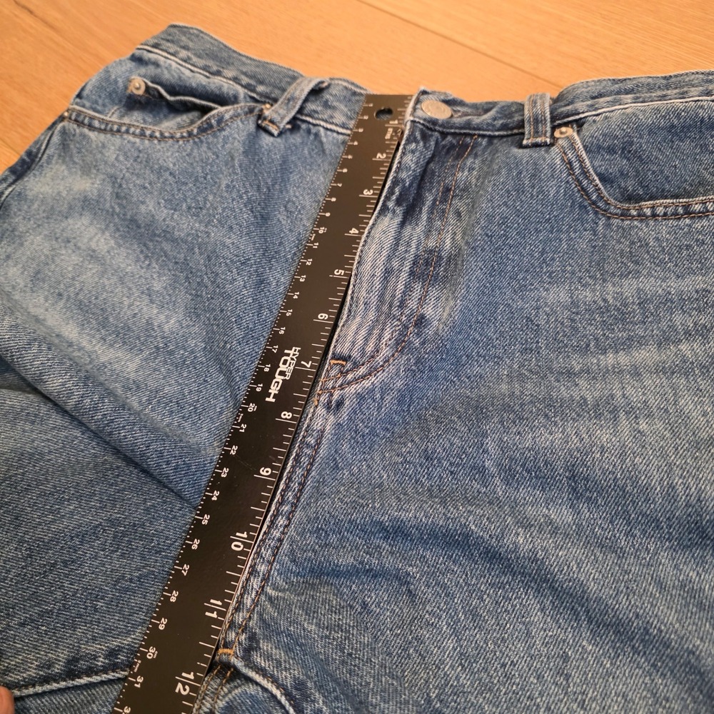 Uniqlo Wide Straight High Rise Jeans Womens Size 26 Blue Kaihara Denim 29x30 - Picture 6 of 10
